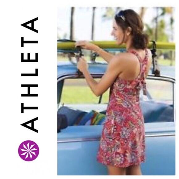 Athleta Pink Montego Floral Salina Bra Top Swim Dress Sz.XS - Picture 10 of 12